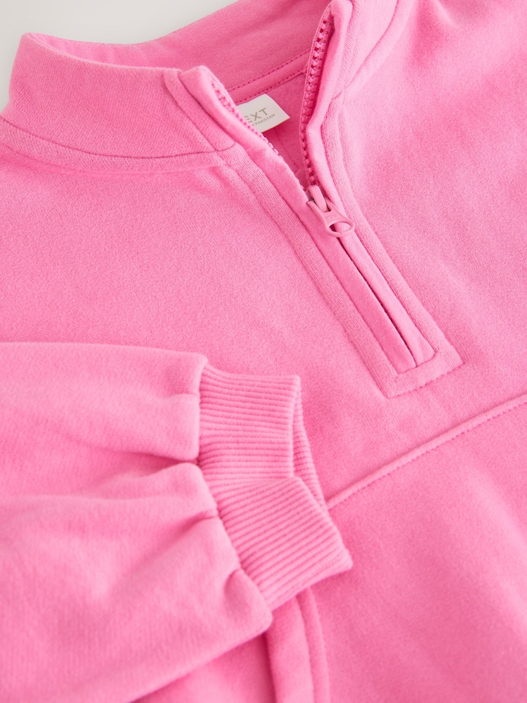Berry Pink Quarter Zip Sweatshirt (3mths-7yrs) - Image 8 of 8