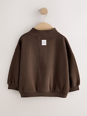Chocolate Brown Quarter Zip Sweatshirt (3mths-7yrs) - Image 6 of 8