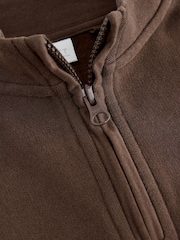 Chocolate Brown Quarter Zip Sweatshirt (3mths-7yrs) - Image 7 of 8