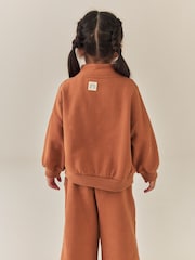 Rust Brown Quarter Zip Sweatshirt (3mths-7yrs) - Image 4 of 8