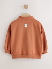 Rust Brown Quarter Zip Sweatshirt (3mths-7yrs) - Image 6 of 8