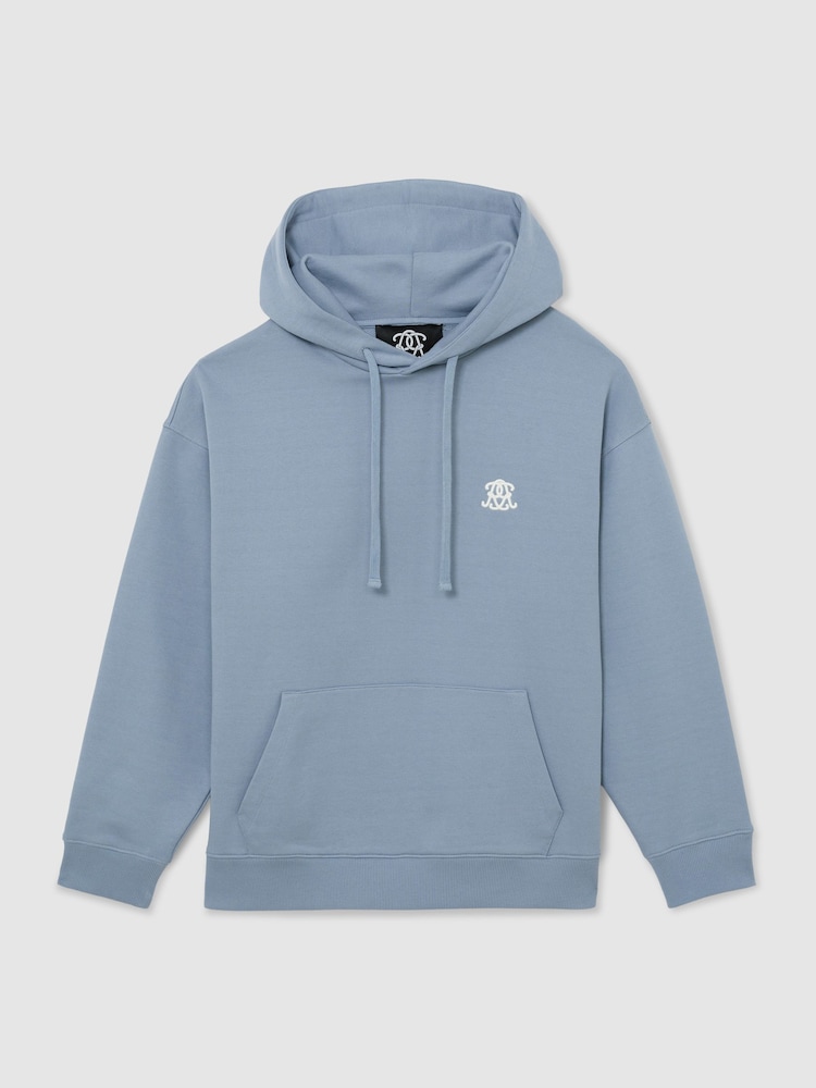 Reiss Conlin Monogram vezena opuštena Dukserica sa kapuljačom - Slika 2 od 7