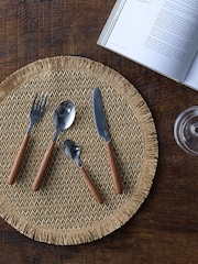 The Set 24 Pack Brown Wooden Effect Cutlery Set - Image 1 of 3
