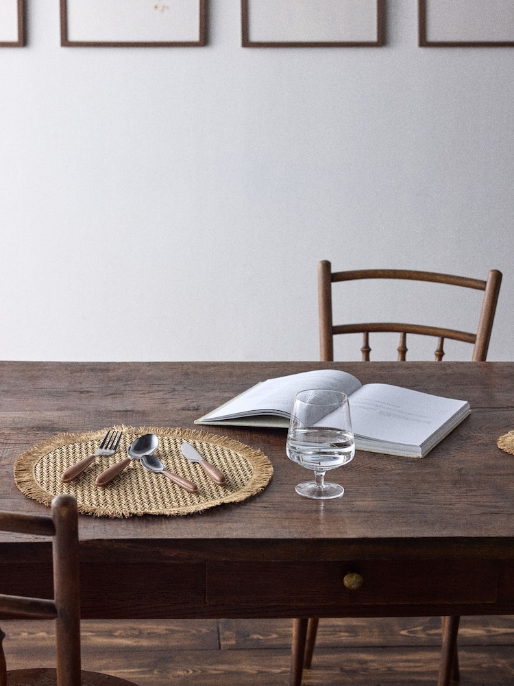 The Set 24 Pack Brown Wooden Effect Cutlery Set - Image 2 of 3