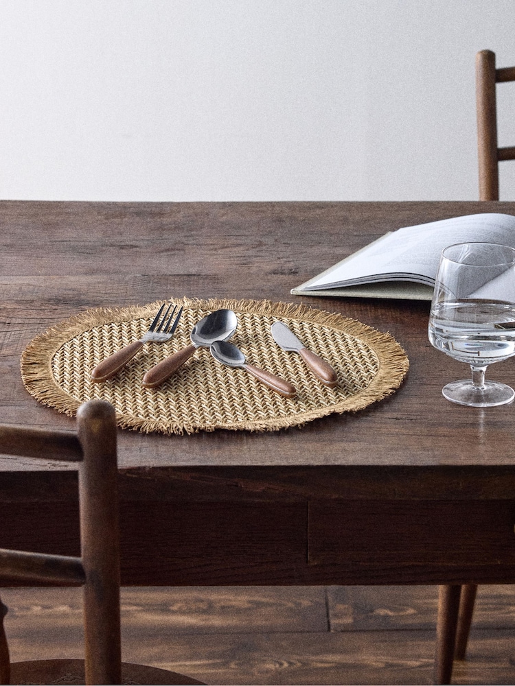The Set 24 Pack Brown Wooden Effect Cutlery Set - Image 3 of 3