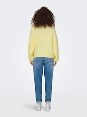 JDY Yellow Reversible V-Neck Jumper - Image 4 of 7