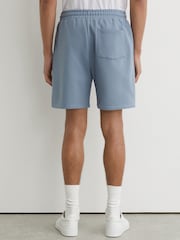 Reiss Powder Blue Levin Monogram Embroidered Cotton Shorts - Image 5 of 6