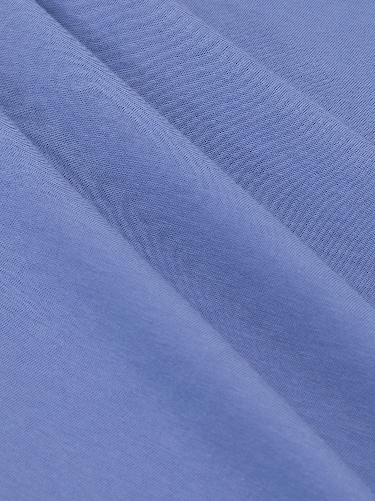 Cornflower Blue - Camiseta sartorial de algodón con cuello redondo jaspeada Bless de Reiss - Imagen 6 de 6