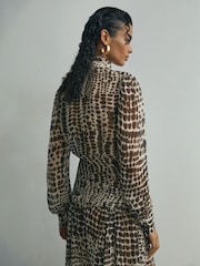 Atelier Silk-Blend Animal-Print Ruffled Blouse - Image 6 of 7