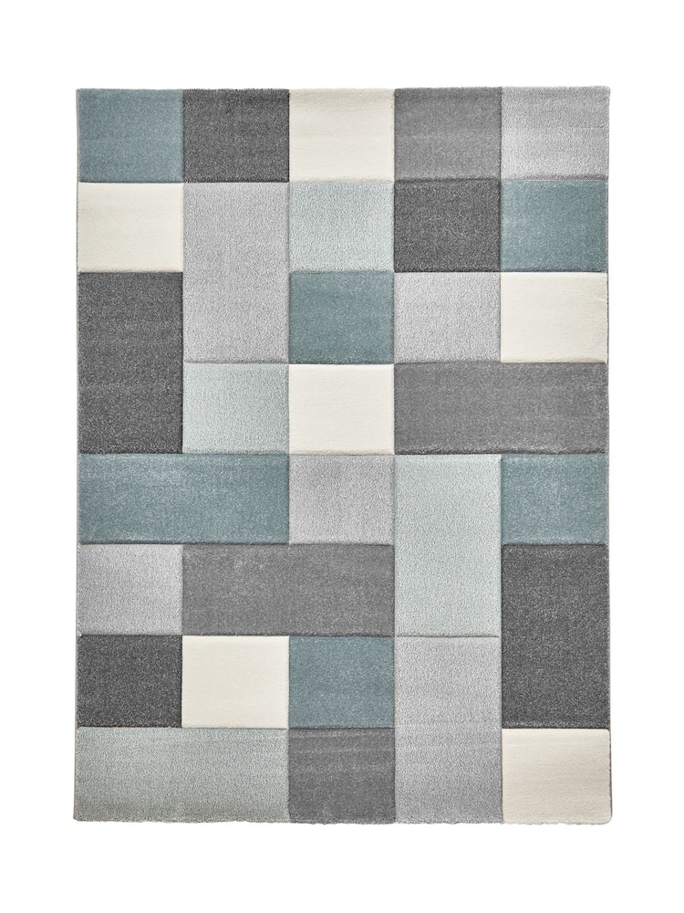 Think Rugs Blue Brooklyn 646 Modern Geometric Rug - Image 2 of 5 Think Rugs Blue Brooklyn 646 Modern Geometric Rug - Image 2 of 5