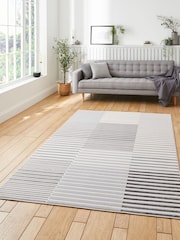 Think Rugs Grey Apollo 2681 Modern Linear Rug - Image 1 of 6