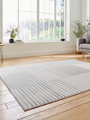 Think Rugs Grey Apollo 2681 Modern Linear Rug - Image 2 of 6