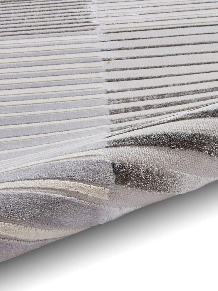 Think Rugs Grey Apollo 2681 Modern Linear Rug - Image 6 of 6