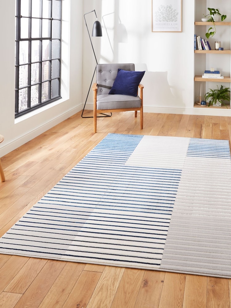Think Rugs Grey Apollo 2681 Modern Linear Rug - Image 1 of 6