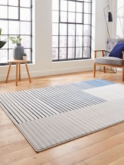 Think Rugs Grey Apollo 2681 Modern Linear Rug - Image 2 of 6