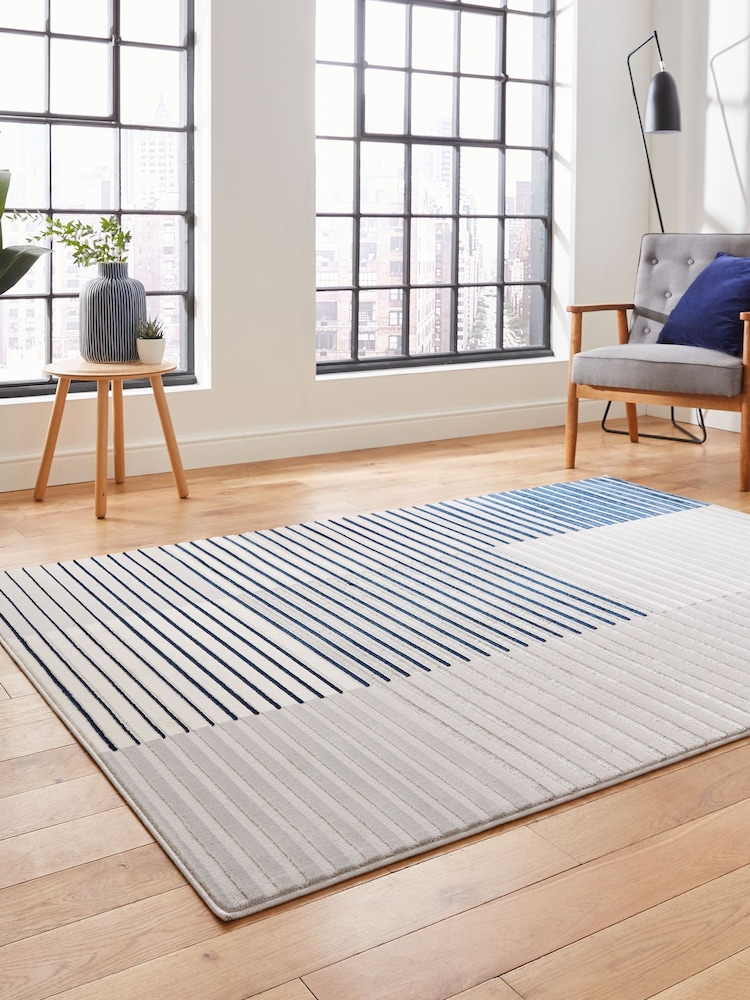 Think Rugs Grey Apollo 2681 Modern Linear Rug - Image 2 of 6