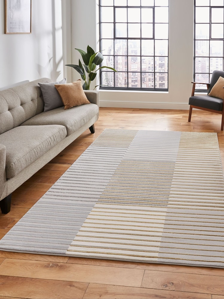 Think Rugs Grey Apollo 2681 Modern Linear Rug - Image 1 of 6