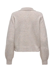 JDY Grey Cosy Polo Neck Jumper - Image 6 of 6