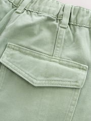 Khaki Green Barrel Leg Cargo Trousers - Image 9 of 10