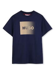 HUGO Logo Crew Neck Short Sleeve T-Shirt - Imaginea 2 din 4