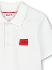 Alb - HUGO Logo Short Sleeve Polo Shirt - Imaginea 3 din 3