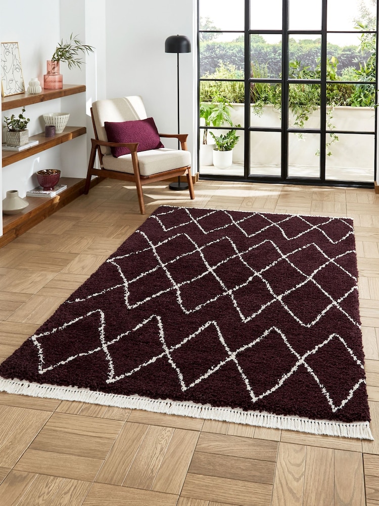 Think Rugs Purple Boho 8280 Berber Rug - Image 1 of 6 Think Rugs Purple Boho 8280 Berber Rug - Image 1 of 6