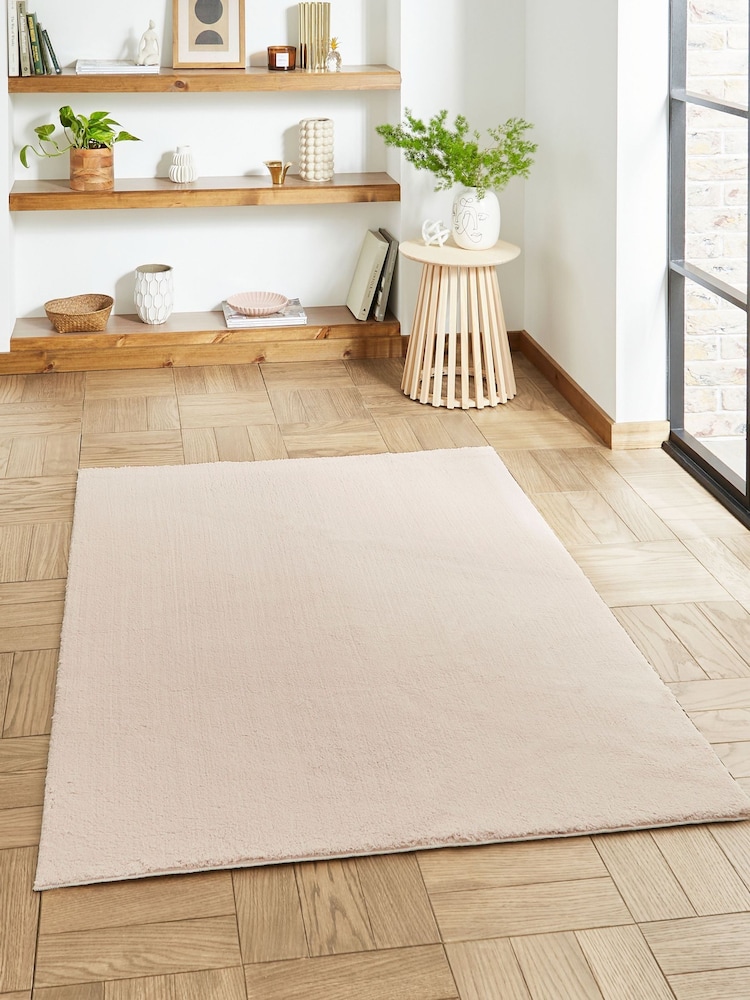 Think Rugs Blush Bay Plain Shaggy Rug - Image 1 of 6 Think Rugs Blush Bay Plain Shaggy Rug - Image 1 of 6