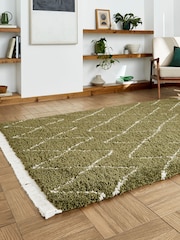 Think Rugs Green Boho 8280 Berber Rug - Image 2 of 6