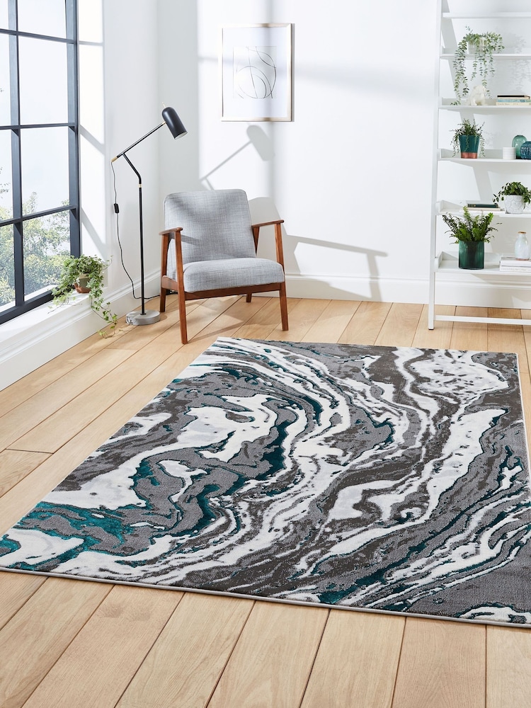 Think Rugs Grey Apollo GR584 Modern Abstract Rug - Image 1 of 6