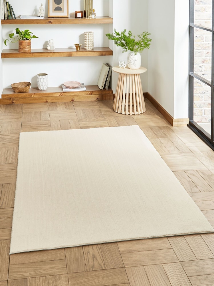 Think Rugs Cream Bay Plain Shaggy Rug - Image 1 of 6 Think Rugs Cream Bay Plain Shaggy Rug - Image 1 of 6