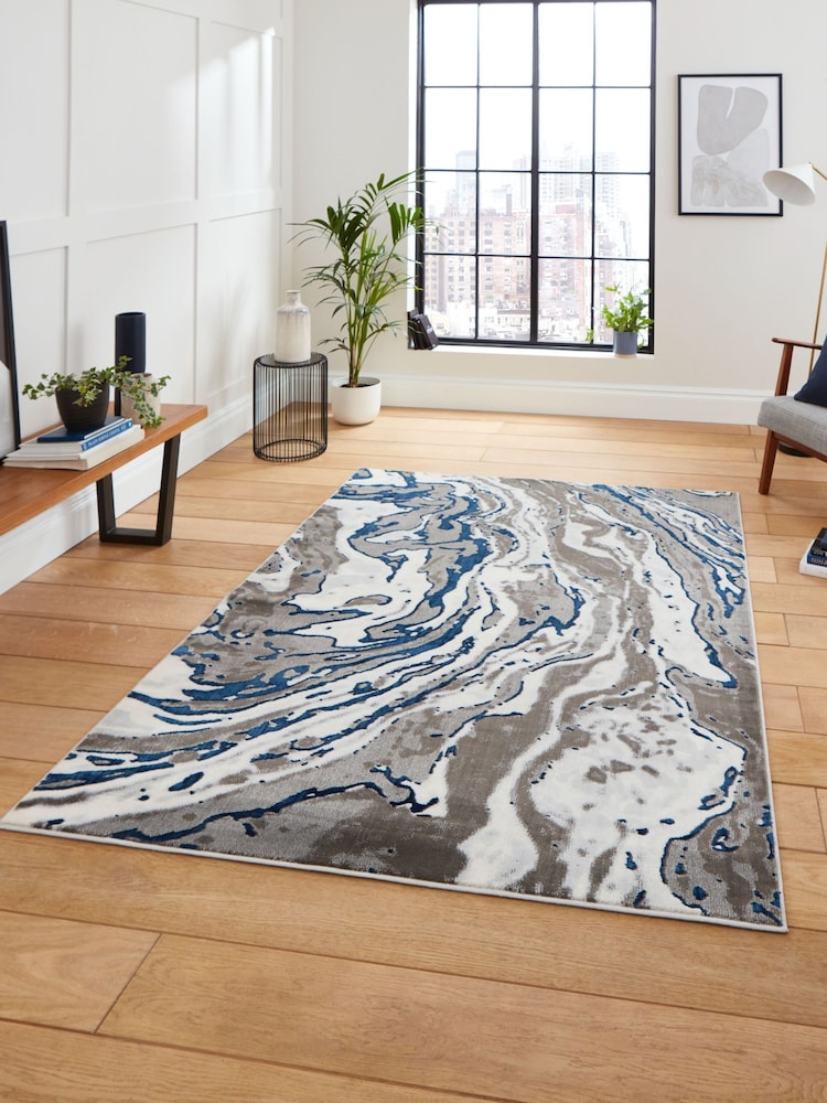 Think Rugs Grey Apollo GR584 Modern Abstract Rug - Image 1 of 6