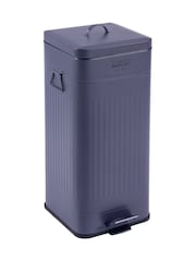Charles Bentley Dark Blue 30L Square Retro Kitchen Pedal Bin - Image 3 of 6