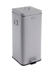 Charles Bentley Light Grey 30L Square Retro Kitchen Pedal Bin - Image 3 of 6