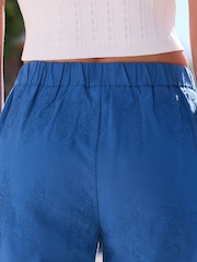 Blue Crochet Trim Wide Leg Trousers - Image 5 of 9