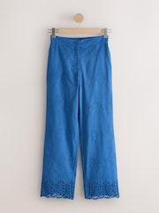 Blue Crochet Trim Wide Leg Trousers - Image 7 of 9