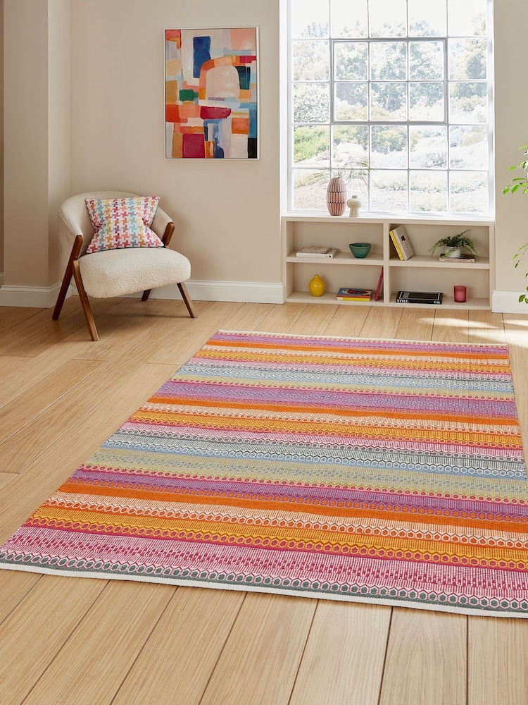 Think Rugs Bright Multi Cascade 29899 Modern Geometric Rug - Image 1 of 6