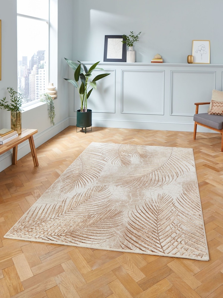 Think Rugs Beige Creation 50051 Botanical Rug - Image 1 of 6