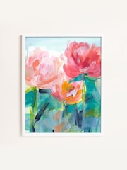 Laura Ashley Pink Abstract Peonies White Small Frame - Image 2 of 4