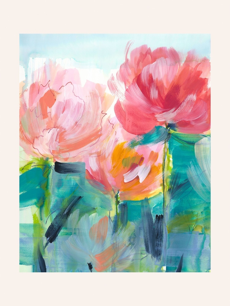 Laura Ashley Pink Abstract Peonies White Small Frame - Image 4 of 4