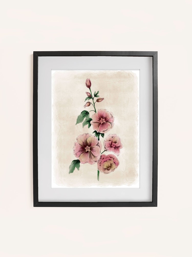 Laura Ashley Red Hollyhocks Flower Small Wall Art Frame - Image 2 of 4 Laura Ashley Red Hollyhocks Flower Small Wall Art Frame - Image 2 of 4