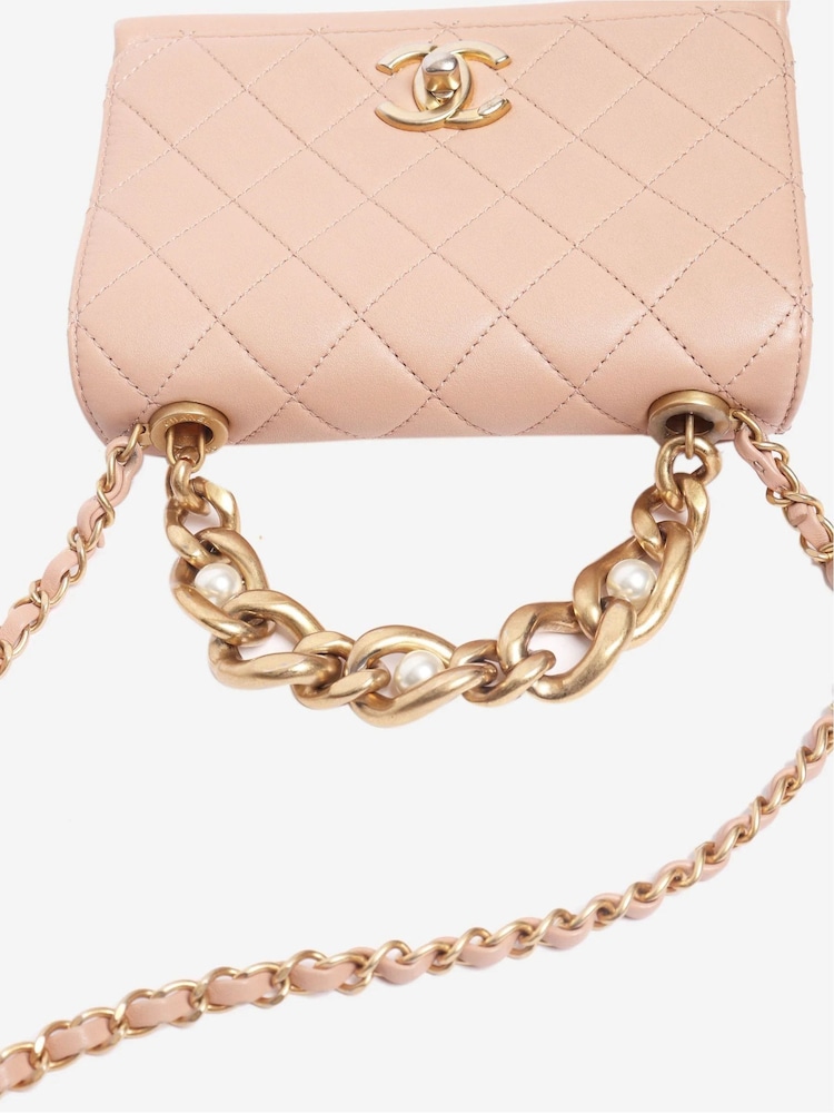 Sign of the Times Pink Chanel Pearl Chain Mini Flap Bag - Image 7 of 7 Sign of the Times Pink Chanel Pearl Chain Mini Flap Bag - Image 7 of 7