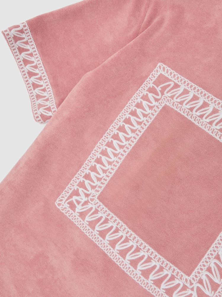 Reiss Soft Pink Bleeker Cotton-Blend Towelling Embroidered Shirt - Image 7 of 7 Reiss Soft Pink Bleeker Cotton-Blend Towelling Embroidered Shirt - Image 7 of 7