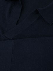 Reiss Navy Lambert Merino Wool Relaxed Polo Jumper - Image 6 of 6