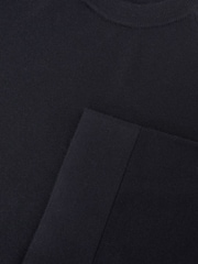 Reiss Navy Baines Merino Wool Relaxed Knit T-Shirt - Image 6 of 6