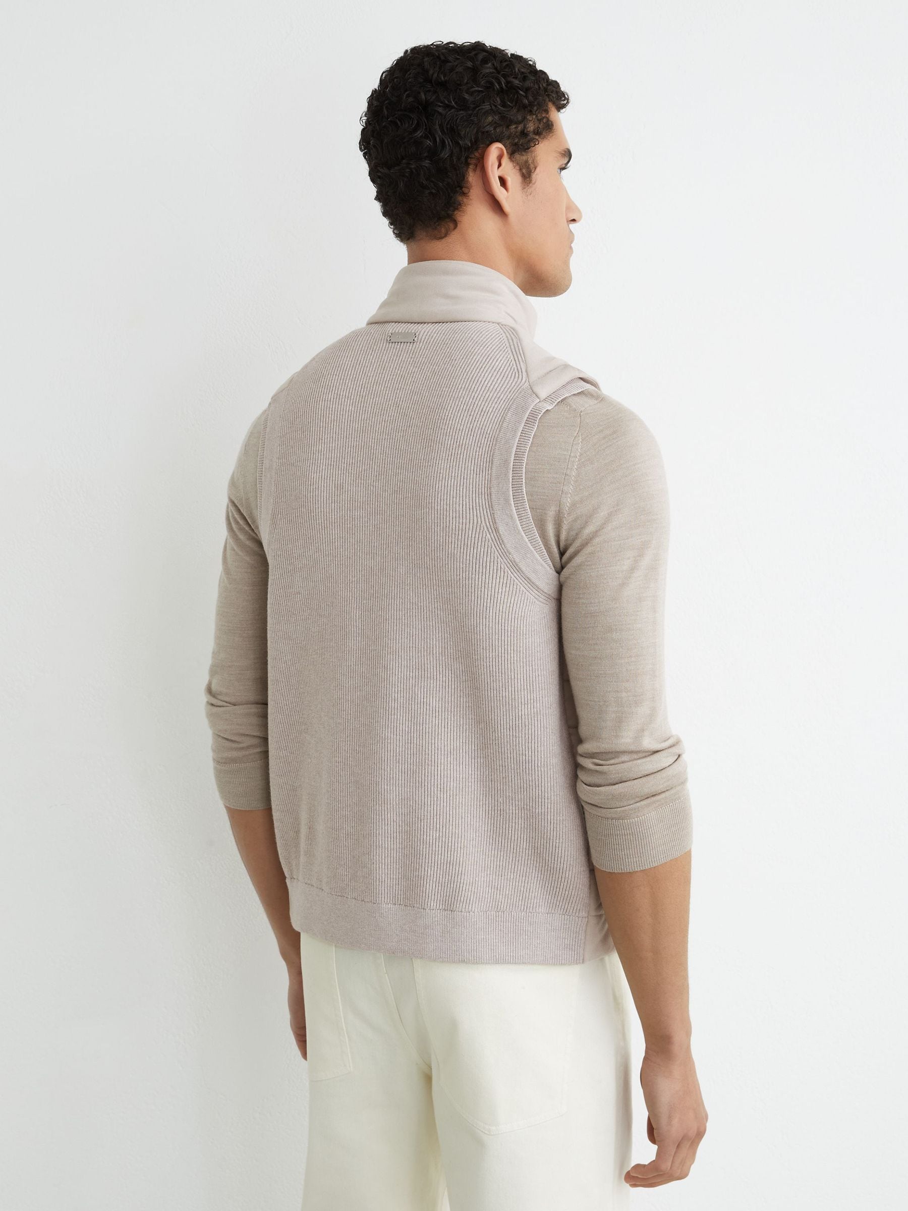 Buy Reiss Oatmeal Orson Funnel-Neck Quilted Gilet from Next USA