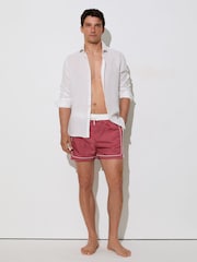 Reiss Pomegranate Breeze Piped Drawstring Swim Shorts - Image 1 of 5