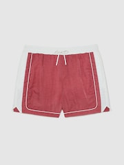 Reiss Pomegranate Breeze Piped Drawstring Swim Shorts - Image 2 of 5