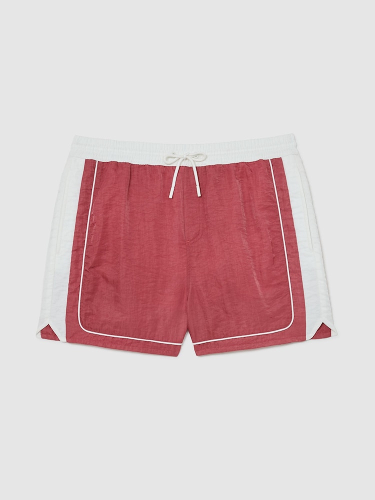 Reiss Pomegranate Breeze Piped Drawstring Swim Shorts - Image 2 of 5