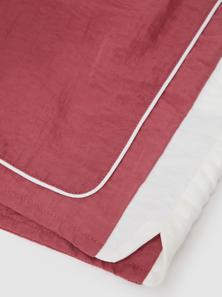 Reiss Pomegranate Breeze Piped Drawstring Swim Shorts - Image 5 of 5