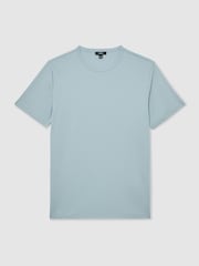 Reiss Powder Blue Count Air-Water Cotton Tailored-Fit T-Shirt - Image 2 of 6